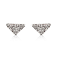 Camille Dainty Pavé Triangle Stud Earrings