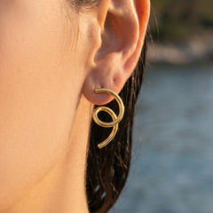 18K Gold-Plated Sculptural Spiral Earrings