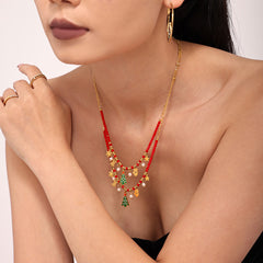 Garnet & Enamel Christmas Tree Necklace