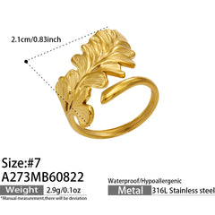 18K Gold-Plated Sculptural Open Ring Collection