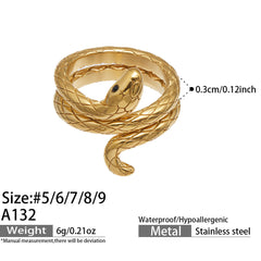 Gold-Tone Sculptural Snake Ring Designs
