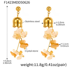 Citrine & Amethyst Crystal Drop Earrings
