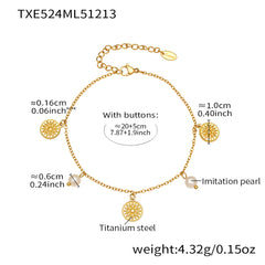 18K Gold-Plated Natural Stone or Pearl-Look Charm Jewelry