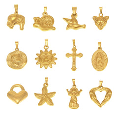 Gold-Tone Ocean & Symbol Stainless Steel Pendants