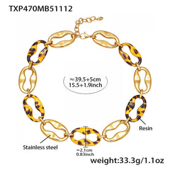 Leopard-Pattern Link Necklace, Bracelet or Earrings