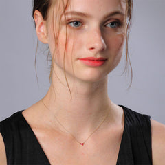 Camille Ruby-Tone Heart Choker Necklace