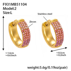 18K Gold-Plated Color Cubic Zirconia Hoop Earrings