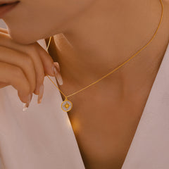 18K Gold-Plated Sunburst Medallion Necklace