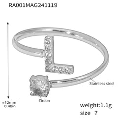 Silver-Tone Initial Necklace, Earrings, Bracelet & Ring