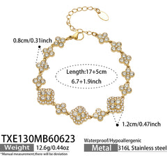 Cubic Zirconia Clover Ring, Bracelet, Earrings & Necklace