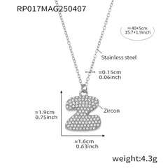 Cubic Zirconia Initial Pendant Necklace