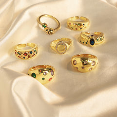 Gold-Tone Cubic Zirconia Accent Open Ring