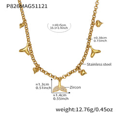 Ocean Charm Layered Chain Necklace