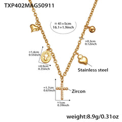 Cross and Heart Multi-Charm Jewelry Designs