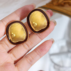 18K Gold-Plated & Silver-Tone Oval Stud Earrings