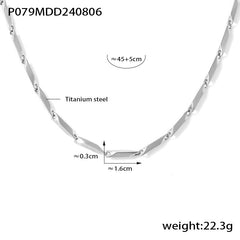 Geometric Link Stainless Steel Necklace & Bracelet