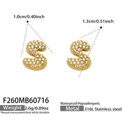18K Gold-Plated Cubic Zirconia Initial Earrings