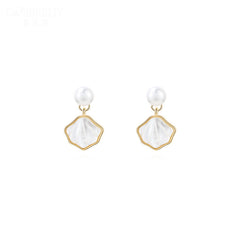 Marielle Vintage-Inspired White Mother-of-Pearl Stud Earrings