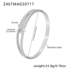 Cubic Zirconia Clasp Bangle Bracelets
