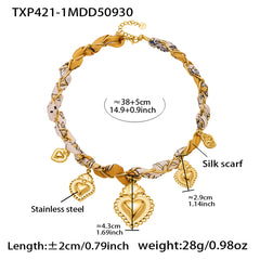 Scarf-Tie Multi-Charm Jewelry Designs