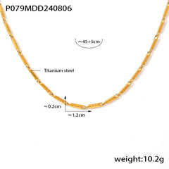 Geometric Link Stainless Steel Necklace & Bracelet