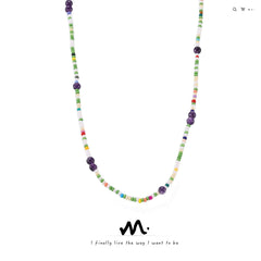 Multicolor Natural Stone Fine Bead Necklace
