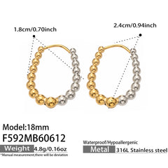 18K Gold-Plated Polished Bead Hoop Earrings