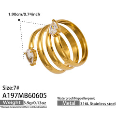 Cubic Zirconia Geometric Statement Ring