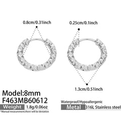 18K Gold-Plated Textured Huggie Hoop Earrings