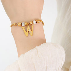 18K Gold-Plated Initial Charm Bracelet