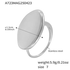 Polished Oval Adjustable Statement Ring