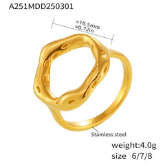 Textured Open Ring & Hoop Earrings
