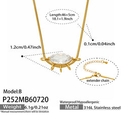 Gold-Tone Cubic Zirconia Drop Pendant Necklaces