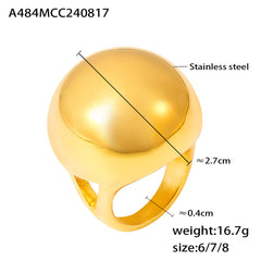 18K Gold-Plated Rounded Dome Statement Ring