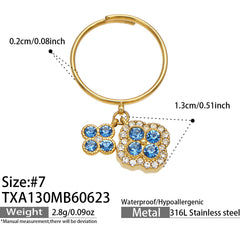 Cubic Zirconia Clover Ring, Bracelet, Earrings & Necklace