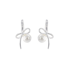 Nicolette Vintage-Inspired Pearl Bow Stud Earrings