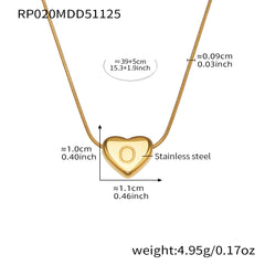 18K Gold-Plated Heart Initial Pendant Necklace