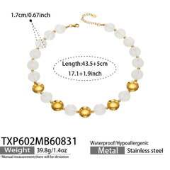 Color Resin Bead Necklace and Bracelet