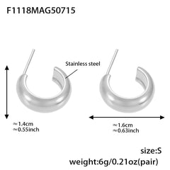 Polished Rounded Hoop Earrings