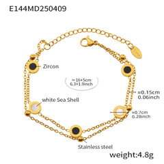 Reversible Shell Pendant Necklace & Bracelet