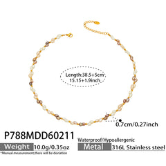 Bamboo-Link Necklace, Pearl Necklace or Bracelet