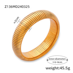 Ribbed Coil Bangle Bracelet