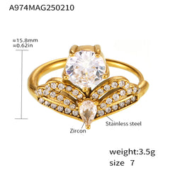 Statement Cubic Zirconia Open Ring