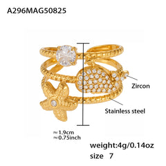 18K Gold-Plated Sculptural Open Ring Designs