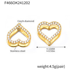 Heart Cubic Zirconia Reversible-Style Earrings