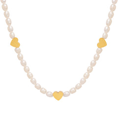 Freshwater Pearl Heart Accent Necklace