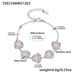 18K Gold-Plated Faceted Glass Heart Jewelry