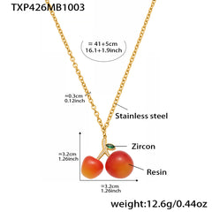 Resin Cherry Necklace or Earrings