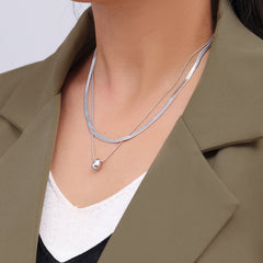 Layered Sphere Pendant Necklace