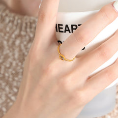 Colored Glass or Cubic Zirconia Accent Ring
